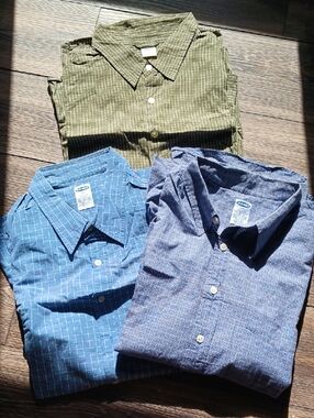 Lot Of 3 Men's Old Navy Size XXL Casual Plaid Button Down Shirts